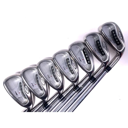 TaylorMade Rac OS 2005 Iron Set 4-PW Light Metal Stiff Steel Mens RH, 1 of 12