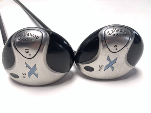 Callaway X 3 & 5 Fairway Wood Set 15* 18* Fujikura Gems UltraLight 55g Ladies RH, 1 of 12