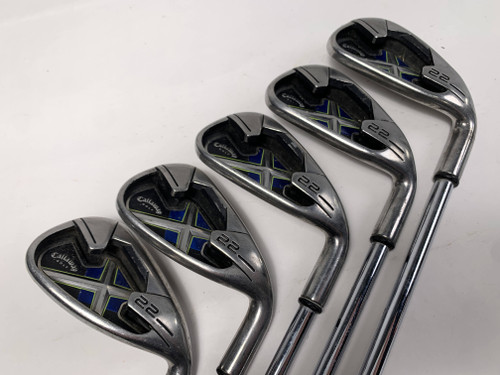 Callaway X-22 Iron Set 5-PW Uniflex Steel Mens RH Midsize Grips-Missing 9 Iron, 1 of 12