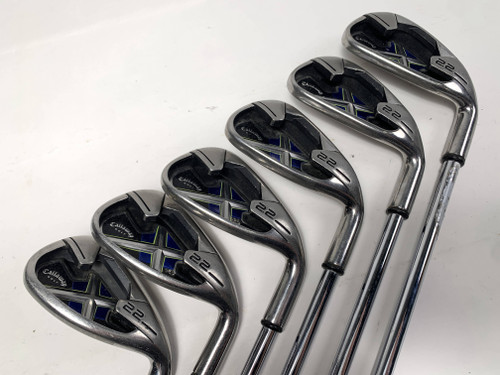 Callaway X-22 Iron Set 6-PW+GW Uniflex Steel Mens RH, 1 of 12 Callaway X-22 Iron Set 6-PW+GW Uniflex Steel Mens RH, 1 of 12