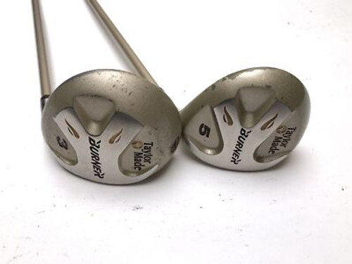 TaylorMade 1998 Burner 3 & 5 Fairway Wood Set 15* 18* Bubble 60g Ladies RH, 1 of 12