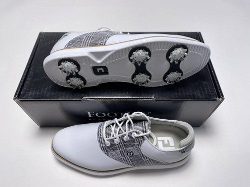 FootJoy FJ Traditions Golf Shoes White Zebra Black Women's SZ 7 (97904), 1 of 12 FootJoy FJ Traditions Golf Shoes White Zebra Black Women's SZ 7 (97904), 1 of 12