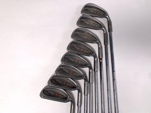Ping Eye 2 Iron Set 4-PW+SW Orange Dot 2* Flat Karsten Regular Steel Mens RH, 1 of 12