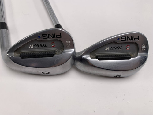 Ping Tour-W Brushed Silver Wedge Set 56* 10 | 60* 8 Blue Dot 1* Up AWT Mens RH, 1 of 12