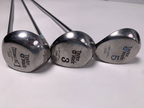 TaylorMade Pittsburgh Persimmon Wood Set Driver 3 5 | 12* 17* 18* Womens RH, 1 of 12