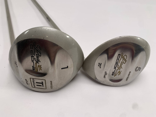 Cobra Lady Cobra Offset Oversize Driver & 5 FW Set 12* 20* Titanium Ladies RH, 1 of 12
