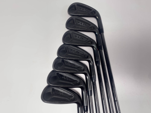Adams Idea Tech A4 Tour Black Iron Set 4-PW KBS Tour Black Stiff Steel Mens RH, 1 of 12