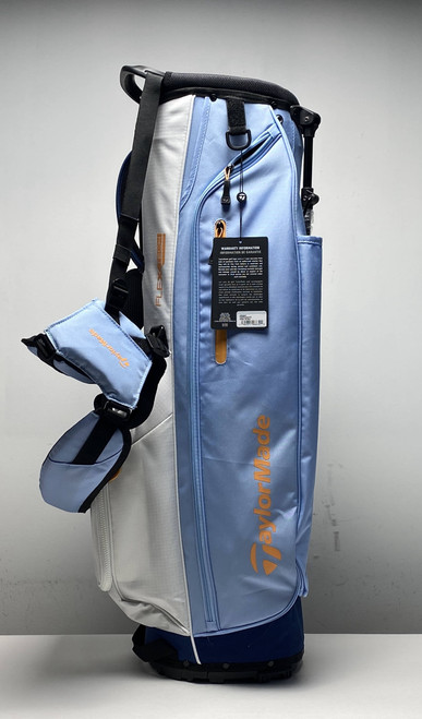 TaylorMade Flex Tech Stand Bag Light Blue/White 4-Way Divide Strap Golf Bag NEW, 1 of 12
