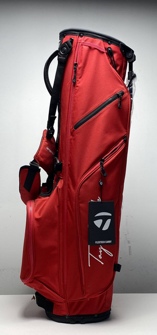 TaylorMade Flex Tech Carry Stand Bag 2023 Script Red 3-Way Divide Strap Golf Bag, 1 of 12