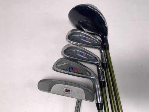 US Kids UL-18 Club Set 3W 8 9 PW Putter Kid Power 57-39 Graphite Junior RH- Dent, 1 of 12