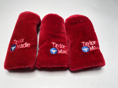 TaylorMade Retro Barrell Wood Set Headcovers Red HC, 1 of 12