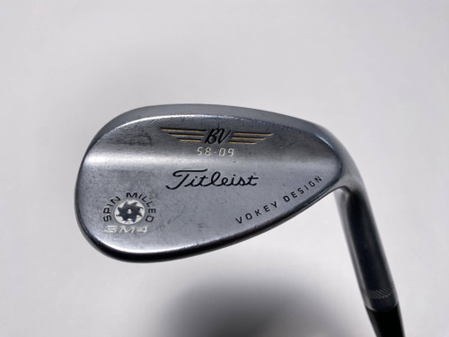 Titleist Vokey Spin Milled SM4 Chrome Lob Wedge LW 58* 9 Bounce Wedge RH, 1 of 12