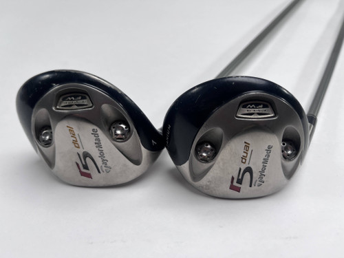 TaylorMade R5 Dual 3 & 7 Fairway Wood Set 15* 21* MAS2 55g Regular LH, 1 of 12
