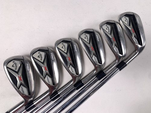 Callaway X Hot Pro 2013 Iron Set 5-PW Rifle Project X 95 6.0 Stiff Steel Mens RH, 1 of 12