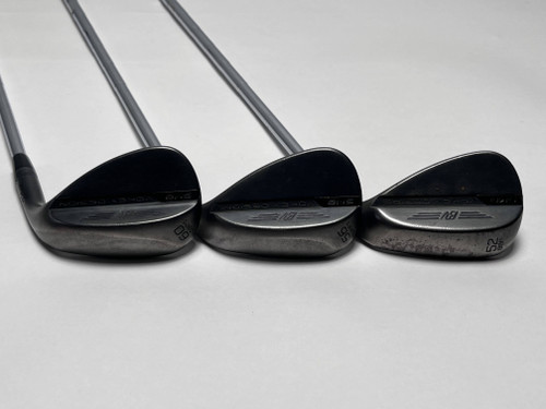 Titleist Vokey SM8 Jet Black Wedge Set 52* 8 56* 8 60* 8 S300 Stiff Steel RH, 1 of 12