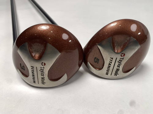 TaylorMade Ti Bubble 3 & 5 Fairway Wood Set Bubble S-90 Plus Stiff Graphite RH, 1 of 12