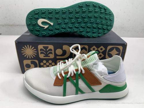 OluKai Manele Golf Shoes White Green Brown Men's SZ 9.5 (10508) NIB, 1 of 12