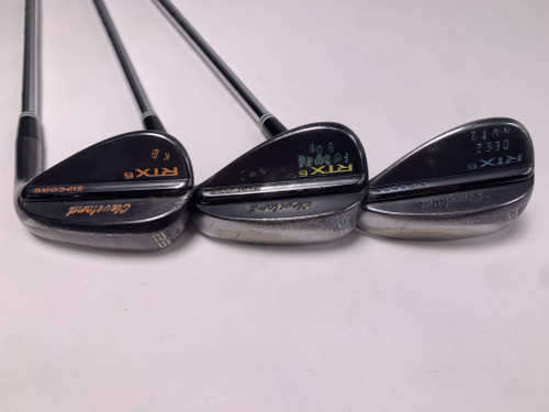 Cleveland RTX 6 ZipCore Black Satin Wedge Set 52* 10 56* 10 60* 10 Modus 3 RH, 1 of 12