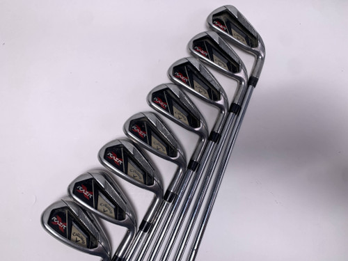 Callaway Razr X Iron Set 4-PW+AW Uniflex Steel Mens RH Oversize Grips RH, 1 of 12