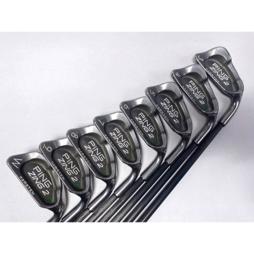 Ping Zing 2 Iron Set 3-PW Green Dot 2* Up G Loomis Stiff Graphite Mens RH, 1 of 12