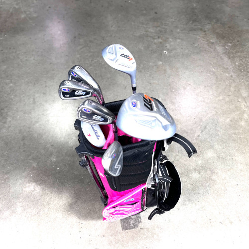 US Kids Ultralight Wt-20 Club Set DR 4H 6 & 8 PW SW Putter 51" Orange JR RH +Bag, 1 of 12