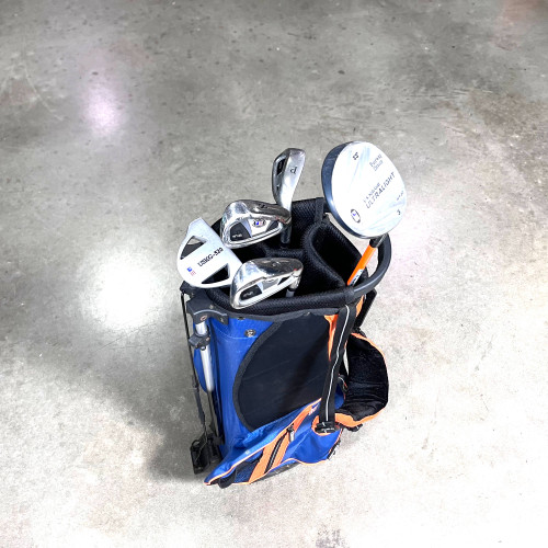 US Kids Ultralight Wt-20 Club Set 3W 6i & 8i PW Putter 51" Orange Junior RH +Bag, 1 of 12