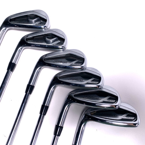 LEFTY Titleist T300 2021 Iron Set 5-PW+AW AMT Red R300 Regular LH No 7 iron, 1 of 12