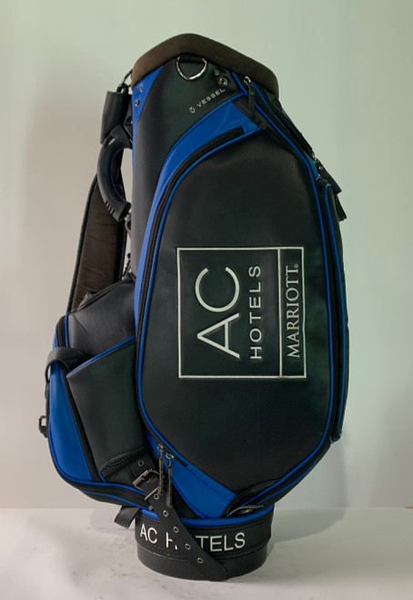 Vessel Prime Staff Bag Black Blue 6-Way Divide Single Strap Golf Bag 9" x 8" (8JOUZLTJLHIJ)