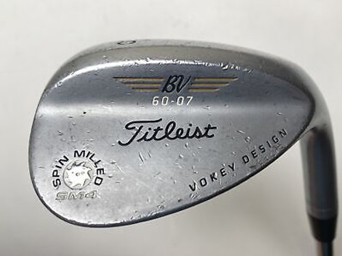 Titleist Vokey Spin Milled SM4 Chrome Lob Wedge 60*7 XP S300 Stiff Steel Midsize (J0C2CYG79U22)