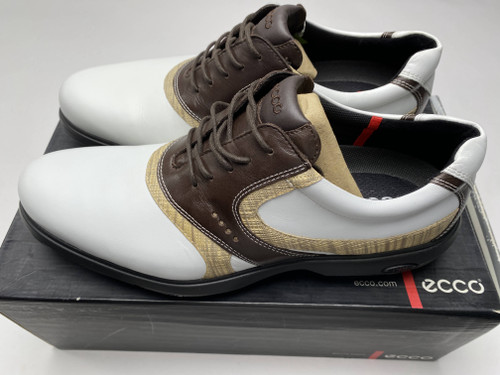 Ecco Mens Classic Premier Golf Shoes White Brown Tan Men's SZ 11 (39324 55417) (3PAHSYTU49R1)