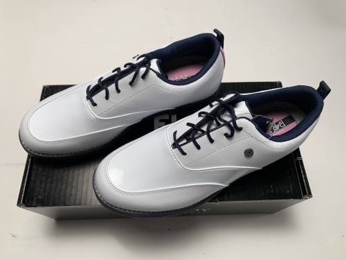 FootJoy DryJoys Premiere Series Golf Shoes Kiltie White Pink Womens SZ 8 (99044), 1 of 12