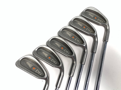 Ping Eye 2 Iron Set 3-8 Orange Dot 2* Flat Karsten ZZ-Lite Regular Steel Mens RH, 1 of 12