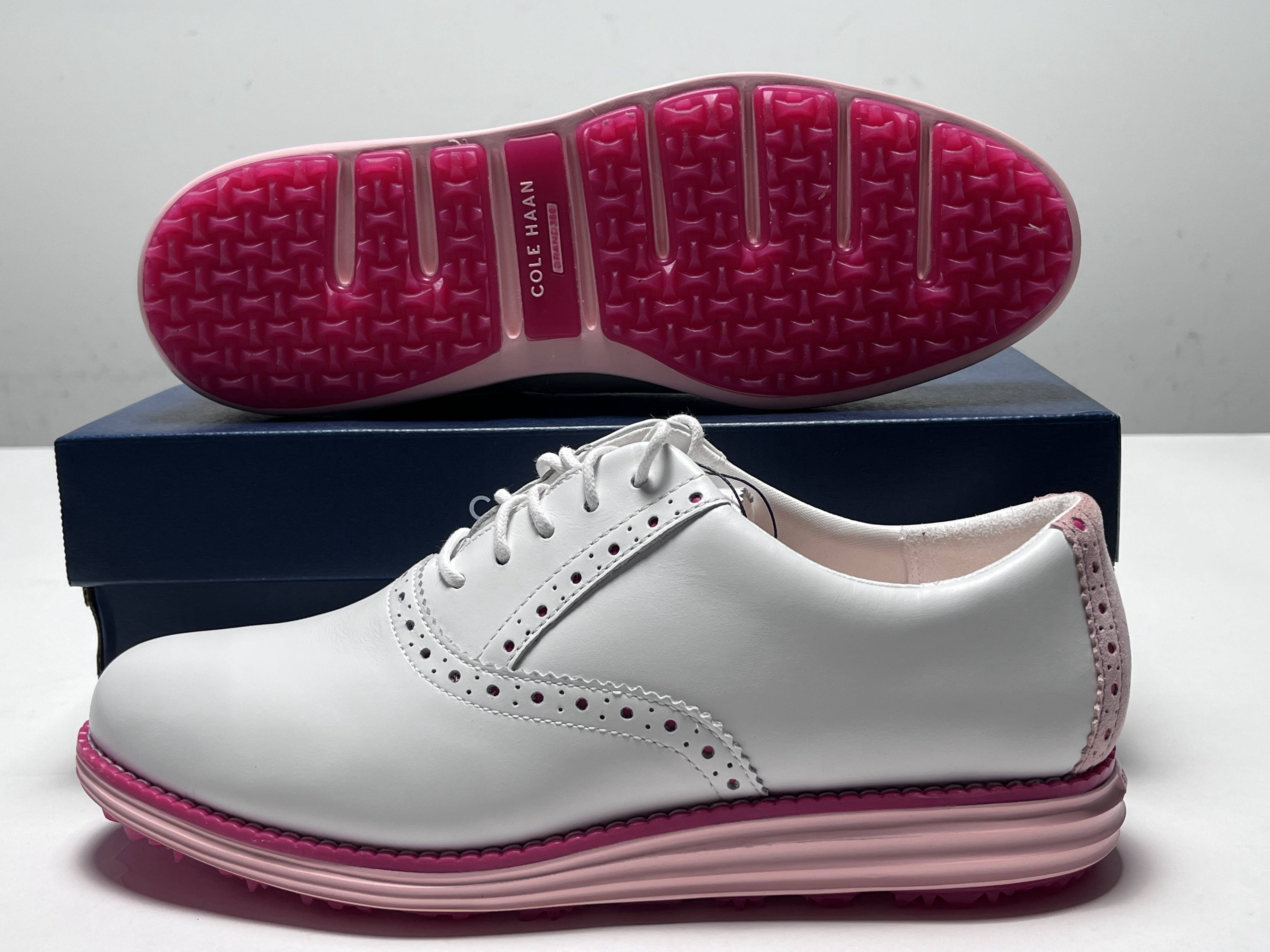 Cole Haan OG Shortwing Golf Golf Shoes White Crystal Rose Women's