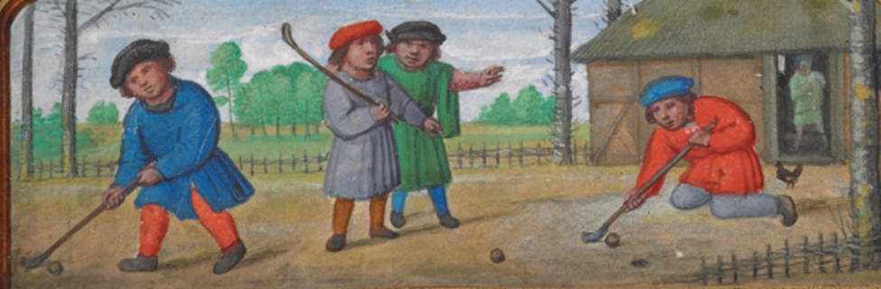 Painting of golf from a long time ago
