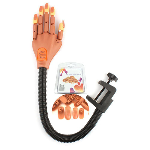 Flexible Practice Nail Trainer Hand With Adjustable Clamp Stand