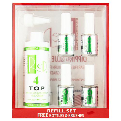Red Nail Design Dip Liquid #4 Top Refill 6 oz