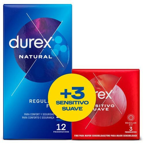 Durex natural plus 12 unidades +3 sensetivo 