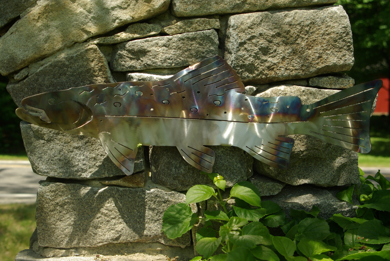 Salmon Stake, Fish Art, Metal Garden Art, Lawn Art, Yard Art