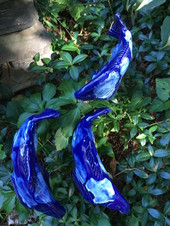 Set of three Cobalt Fishies - 2nd Quality