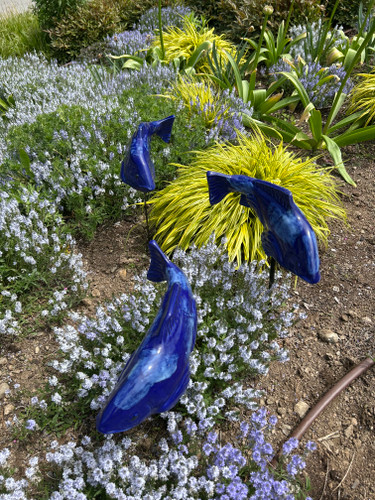 Set of 3 Medium Cobalt Koi – Made in ME by Fish in the Garden