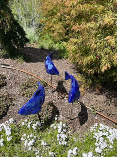 Set of 3 Medium Cobalt Koi – Made in ME by Fish in the Garden