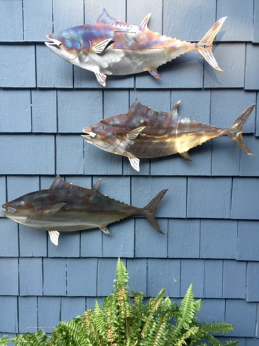 Set of 3 – 23 Stainless Steel Flamed Tuna for walls