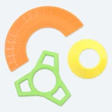 ARK Chewable Fidget Variety Pack - a bundle of three chewy fidgets, for both tactile fidgeters and chewers! Included is a rainbow shaped textured chew, a thin flippable cylindrical chew, and a tri-extension handheld chew that bends in on itself.