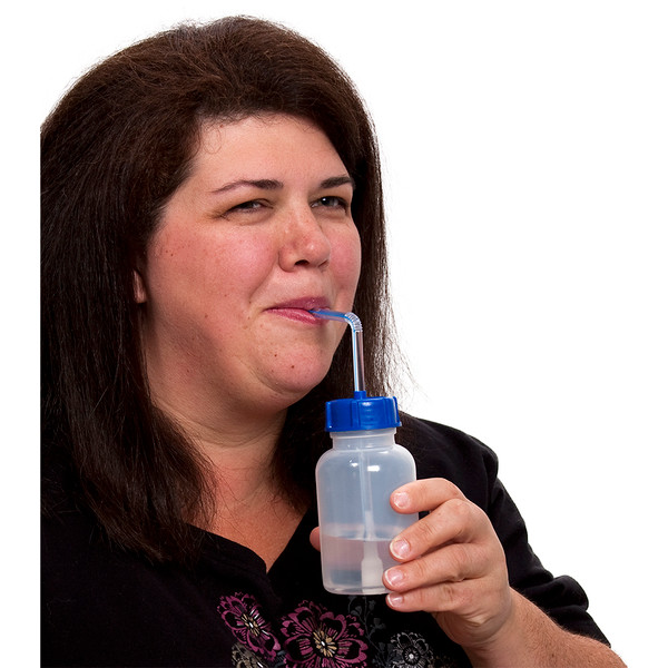 Sip-Tip Drinking Cup with One-Way Straw