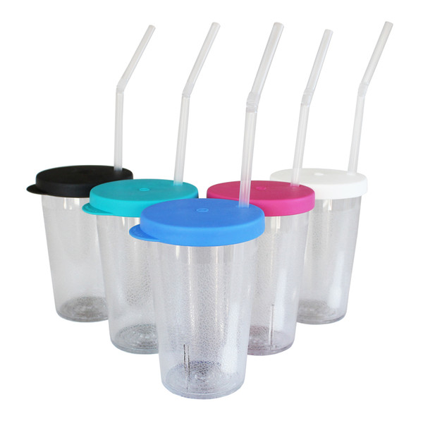 Baro double-drinking cup large capacity straw cup ice bar cup high  temperature tritan tea cup plum sandwich 1200ml 