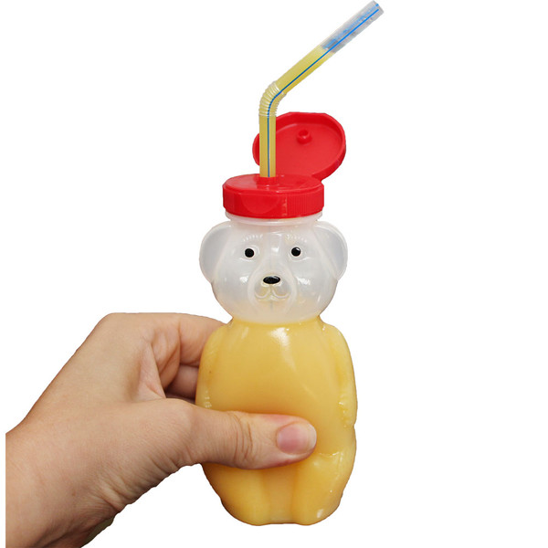 Honey Bear Straw Cup For Baby, 3 Straws, Squeezable Therapy And