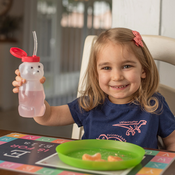 Therapy Honey Bear Straw Cup For Baby - Squeezable Assistive Drink