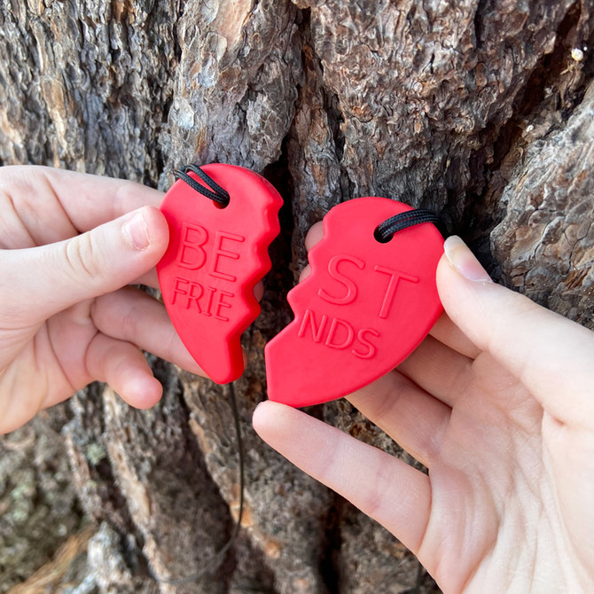 Best Friends Matching Broken Heart Necklaces - Chewable