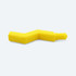 Side view of the yellow Zig Zag tip. This tip is a thicker back molar option, great for feeding therapy or sensory diets to provide feedback to the jaw through chewing and vibration.