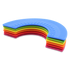 A stack of Chewable Rainbow Fidgets; a thin, flexible and heavily textured chewable fidget